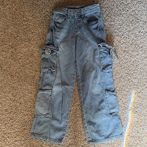 Hippie Girl Wide Leg Cargo Jeans - Size 7